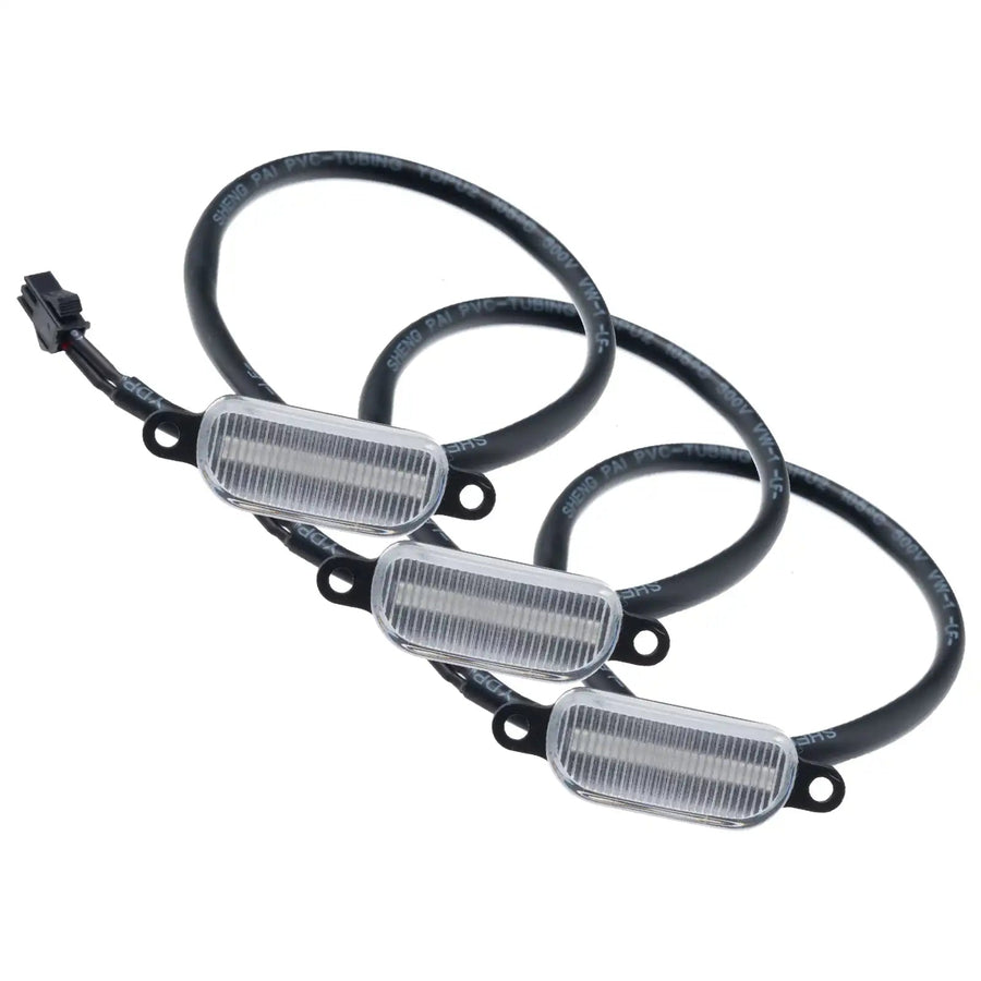 Front view of Universal Pre-Runner Style LED Grill Light Kit with clear lens.