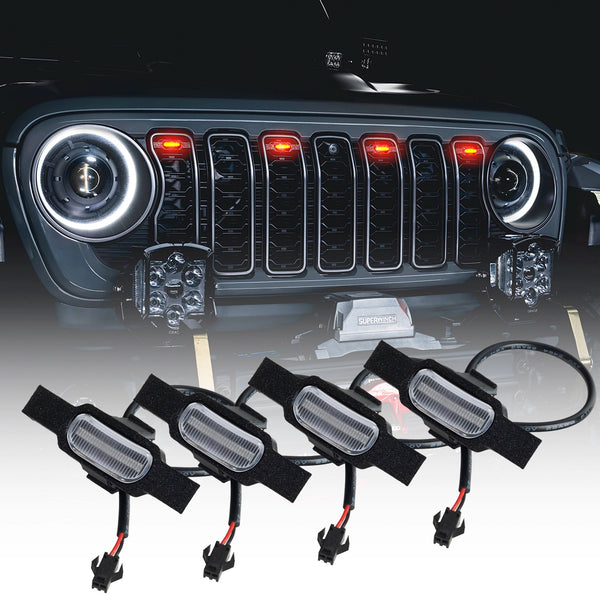2024+ Jeep Wrangler JL/ Gladiator JT Pre-Runner Style LED Grill Light Kit - PRE-ORDER