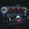2024+ Jeep Wrangler JL/ Gladiator JT Pre-Runner Style LED Grill Light Kit - PRE-ORDER installed on vehicle front
