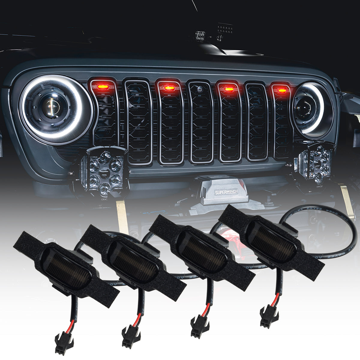 2024+ Jeep Wrangler JL/ Gladiator JT Pre-Runner LED Grill Kit