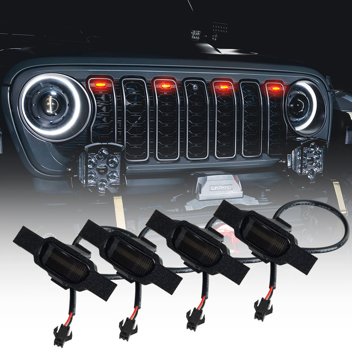 2024+ Jeep Wrangler JL/ Gladiator JT Pre-Runner Style LED Grill Light Kit