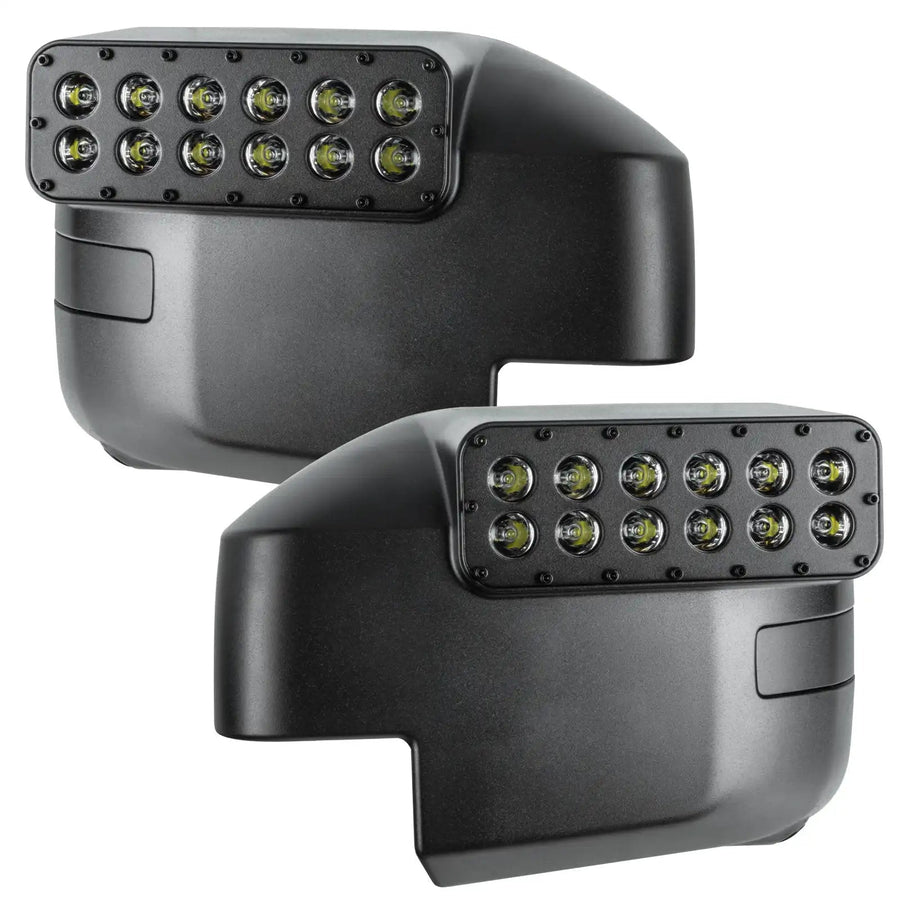 Slightly angled view of 2021-2024 Ford Bronco LED Off-Road Side Mirror Ditch Lights