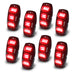 8 oversized rock light pods with red LEDs