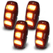 4 piece rock lights glowing amber