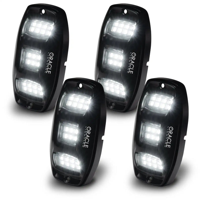 4 piece rock light glowing true white