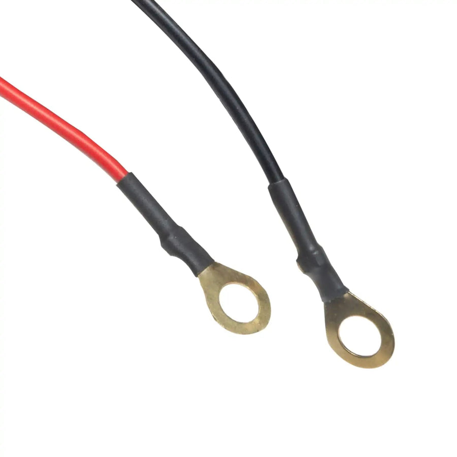 ORACLE Lighting Roof Light Bar Switched Wiring Harness connectors showing red and black wires with ring terminals.