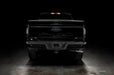 Straight rear view of black Ford F-150 with Tinted Flush Style LED Tail Lights installed