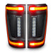 Front product view of Flush Style LED Tail Lights for 2021-2024 Ford F-150 with brake lights on