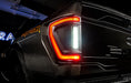 Close up of Flush Style LED Tail Lights for 2021-2024 Ford F-150 installed with reverse lights on