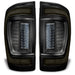 Front view of Tinted Flush Style LED Tail Lights for 2016-2023 Gen 3 Toyota Tacoma