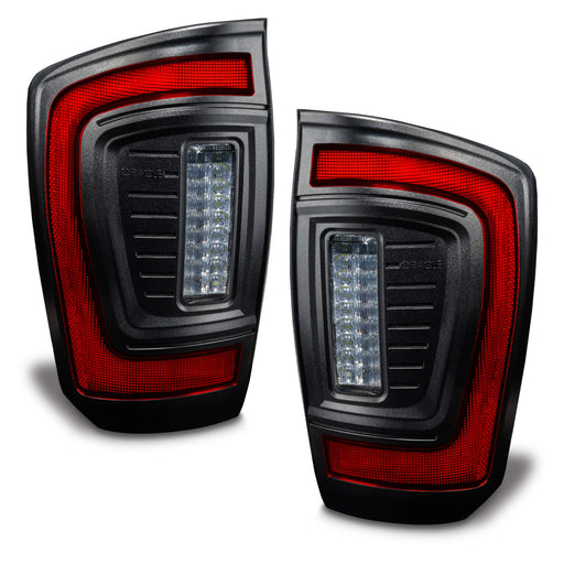 Angled view of Flush Style LED Tail Lights for 2016-2023 Gen 3 Toyota Tacoma