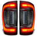 Front view of Flush Style LED Tail Lights for 2016-2023 Gen 3 Toyota Tacoma with brake lights on