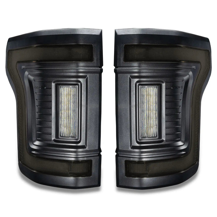Front view of Tinted Flush Style LED Tail Lights for 2015-2020 Ford F-150