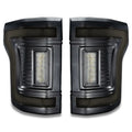 Front view of Tinted Flush Style LED Tail Lights for 2015-2020 Ford F-150