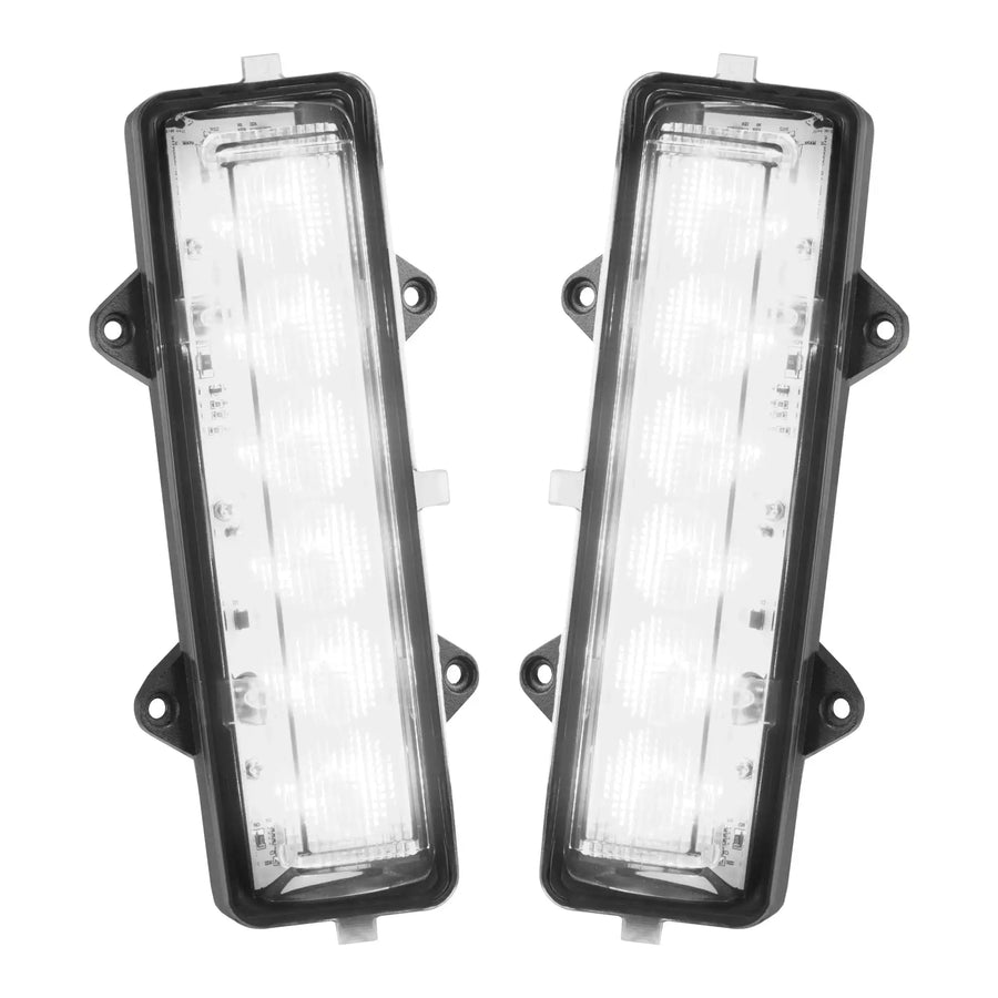 Dual Function Amber/White Reverse LED Modules for Ford Bronco Flush Tail Lights with white LEDs.