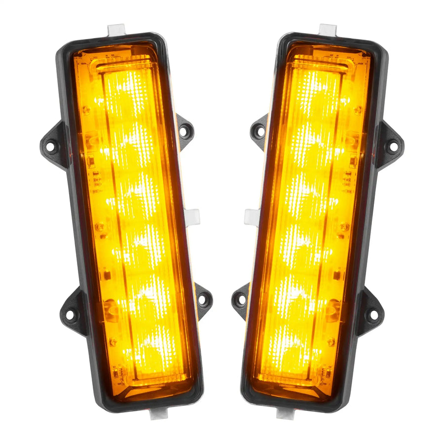 Dual Function Amber/White Reverse LED Modules for Ford Bronco Flush Tail Lights with amber LEDs.