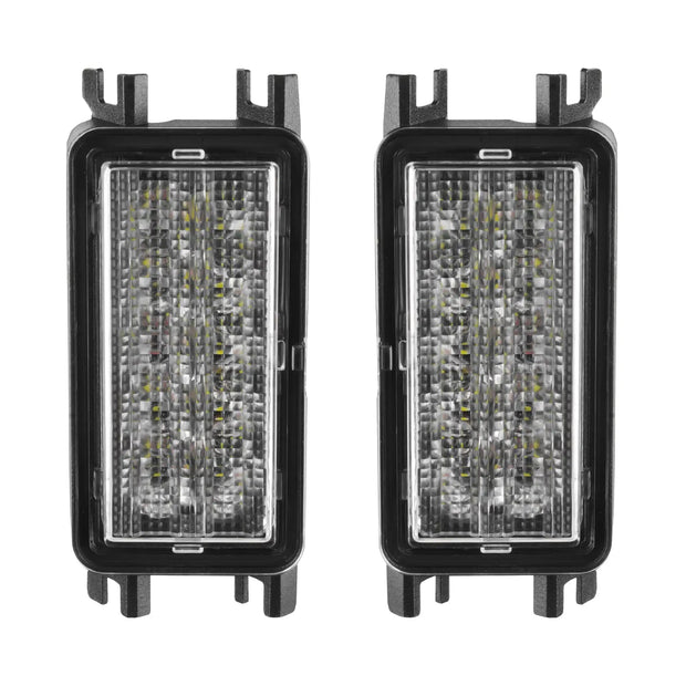 Front product view of Dual Function Amber/White Reverse LED Module for Jeep Wrangler JL Flush Tail Lights