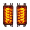 Front product view of Dual Function Amber/White Reverse LED Module for Jeep Wrangler JL Flush Tail Lights with amber LEDs