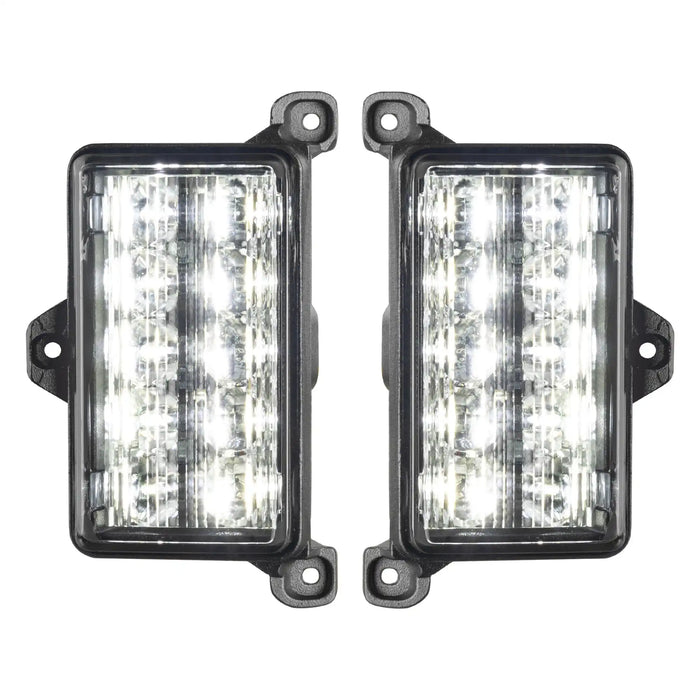 Front product view of Dual Function Amber/White Reverse LED Module for Jeep Gladiator JT Flush Tail Lights with white LEDs