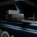 Close-up of LED side mirror installed on ford bronco