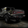 Three quarters view of Jeep Gladiator JT with Racetrack Tailgate turned off