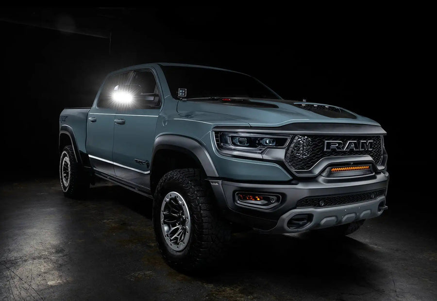 Oracle Lighting RAM Tow mirror Ditch light lifestyle side view lights on