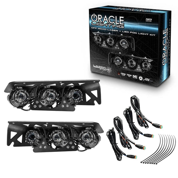 ORACLE Lighting 2021-2026 Ford Bronco Off Road LASER Auxiliary Lights + LED Fog Light Kit for Steel Bumper