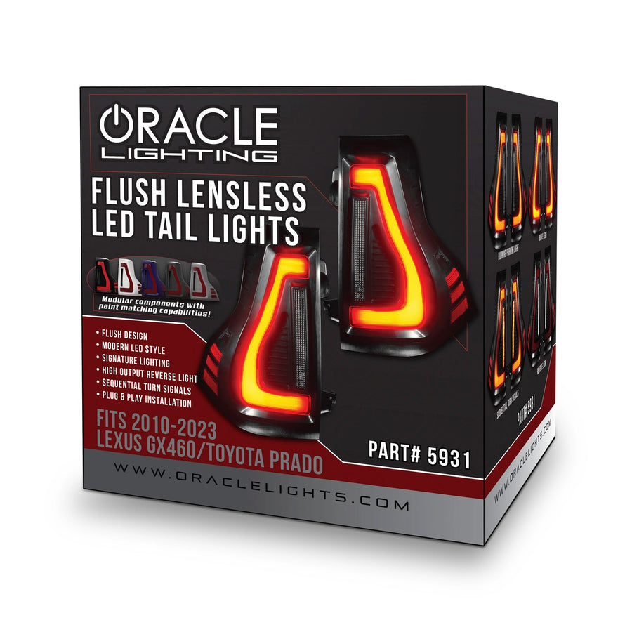 Flush Mount LED Tail Lights 2010-2023 Lexus GX460 Toyota Prado Sequential Lensless