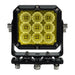 Yellow LED light bar with black frame on a white background
