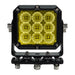 Yellow LED light bar with black frame on a white background