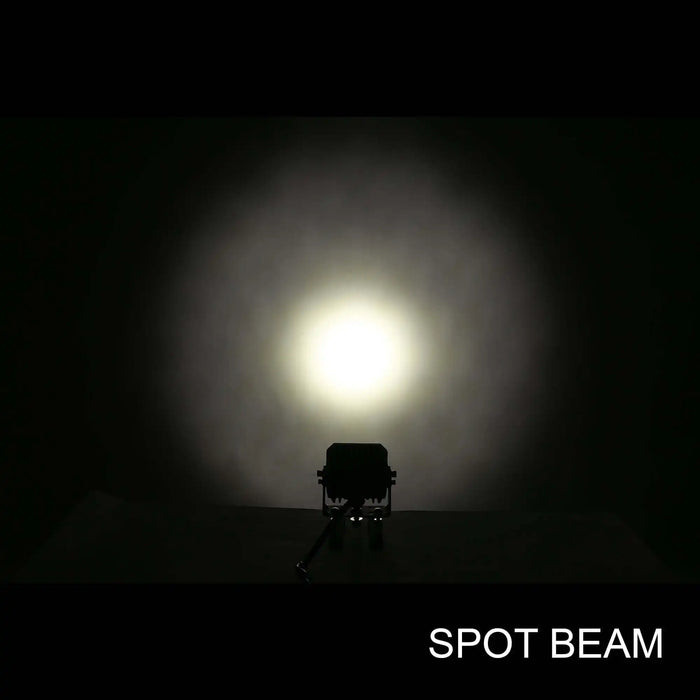 Light fixture emitting a spot beam in a dark setting with 'SPOT BEAM' text below.
