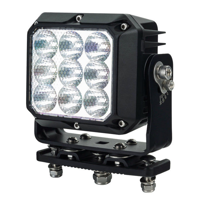 Black off-road light with LED elements on a white background