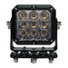 Black LED work light with hexagonal pattern on a white background