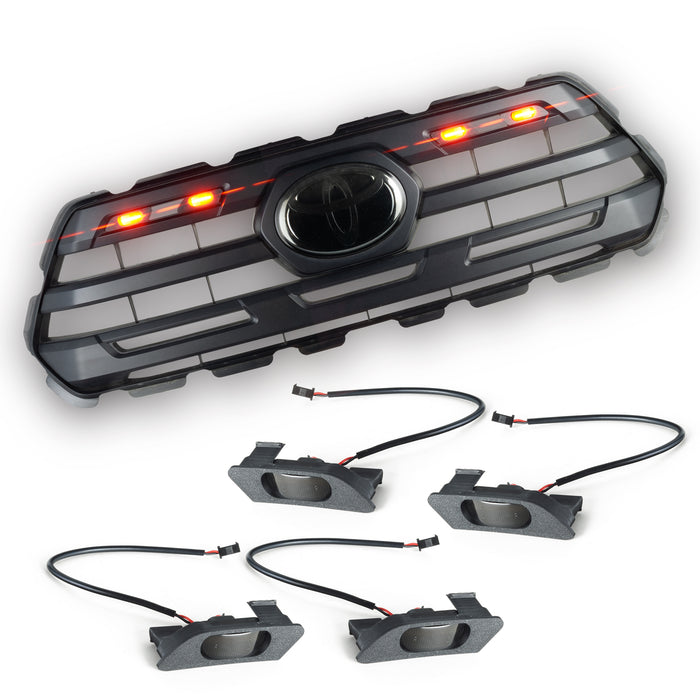 2016-2023 Toyota Tacoma SR5 Pre-Runner LED Grille Light Kit - Amber w/ Tinted Lens