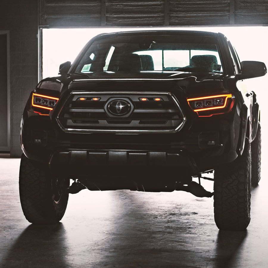2016-2023 Toyota Tacoma SR5 Pre-Runner LED Grille Light Kit - Amber w/ Tinted Lens