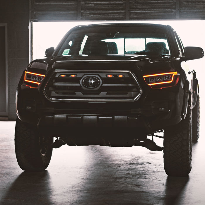 2016-2023 Toyota Tacoma SR5 Pre-Runner LED Grille Light Kit - Amber w/ Tinted Lens