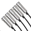 Close-up on five Fiber Optic LED Light Heads.