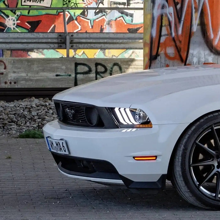 Close-up of a Concept Sidemarker installed on a Ford Mustang.