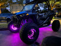 Polaris RZR with purple LED wheel rings.