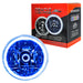 Pre-Installed 5.75" H5006/PAR46 Sealed Beam Headlight with blue LED halo ring.