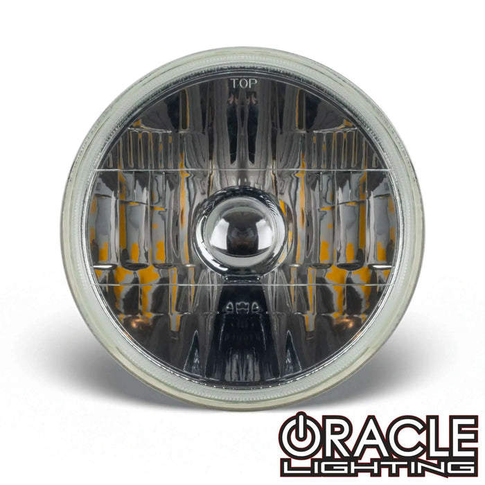 ORACLE Lighting 7" Sealed Beam Glass Lens Headlight – Non-Halo (Compatible with H4 LED Bulbs)