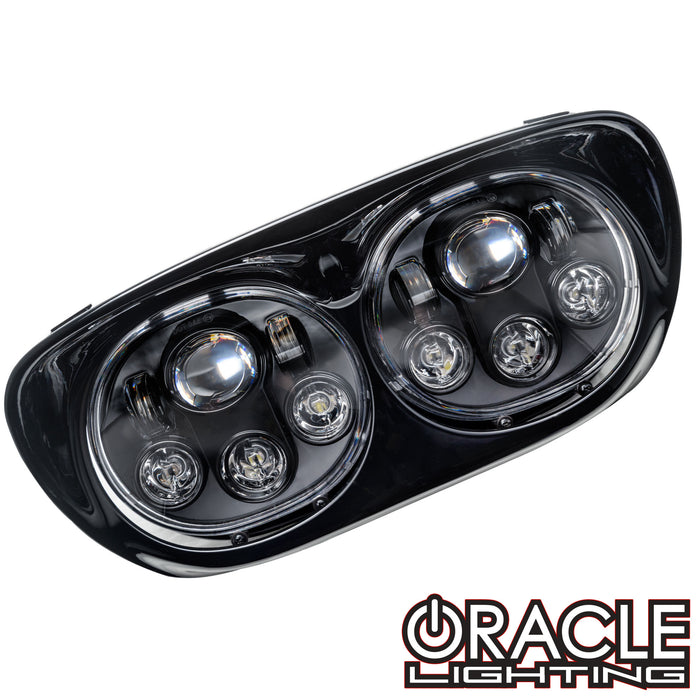Harley Road Glide Replacement LED Headlight - Black
