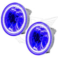 Chevrolet Camaro fog lights with purple LED halo rings.