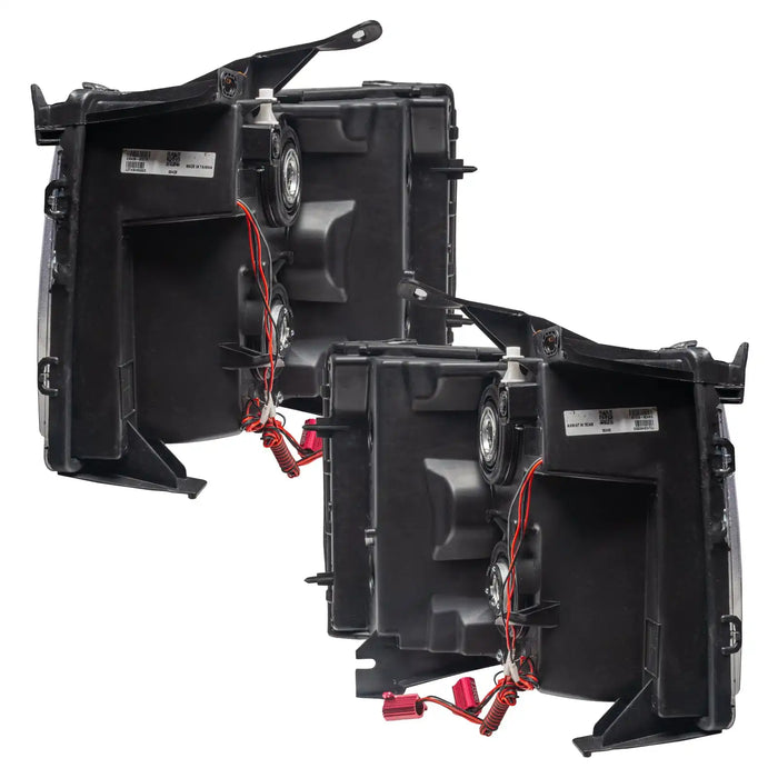 Side view of 2007-2013 Chevy Silverado Pre-Assembled Halo Headlights - Chrome Housing