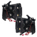Rear view of 2007-2013 Chevy Silverado Pre-Assembled Halo Headlights - Chrome Housing