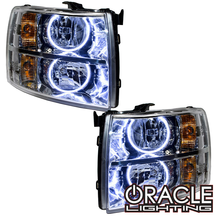 ORACLE Lighting 2007-2013 Chevy Silverado Pre-Assembled Halo Headlights - Chrome Housing