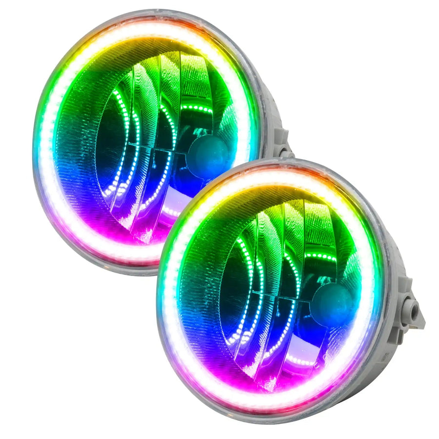 2006-2010 Ford F-150 Pre-Assembled Halo Fog Lights with ColorSHIFT LED halo rings.