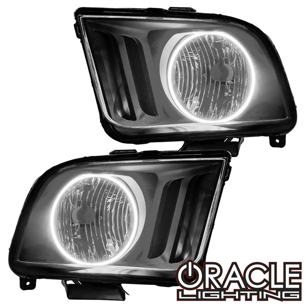 thumbnail image 2 of Black Housing Headlight Pair For 2005-2009 Ford Mustang - Replacement Lamps DOT SAE 2 of 6