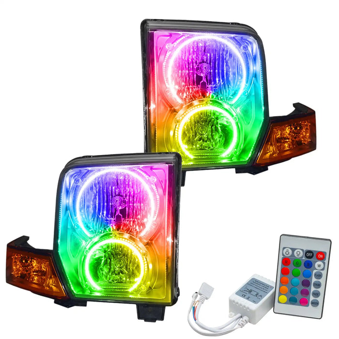 2006-2010 Jeep Commander Pre-Assembled Halo Headlights with Simple Controller.