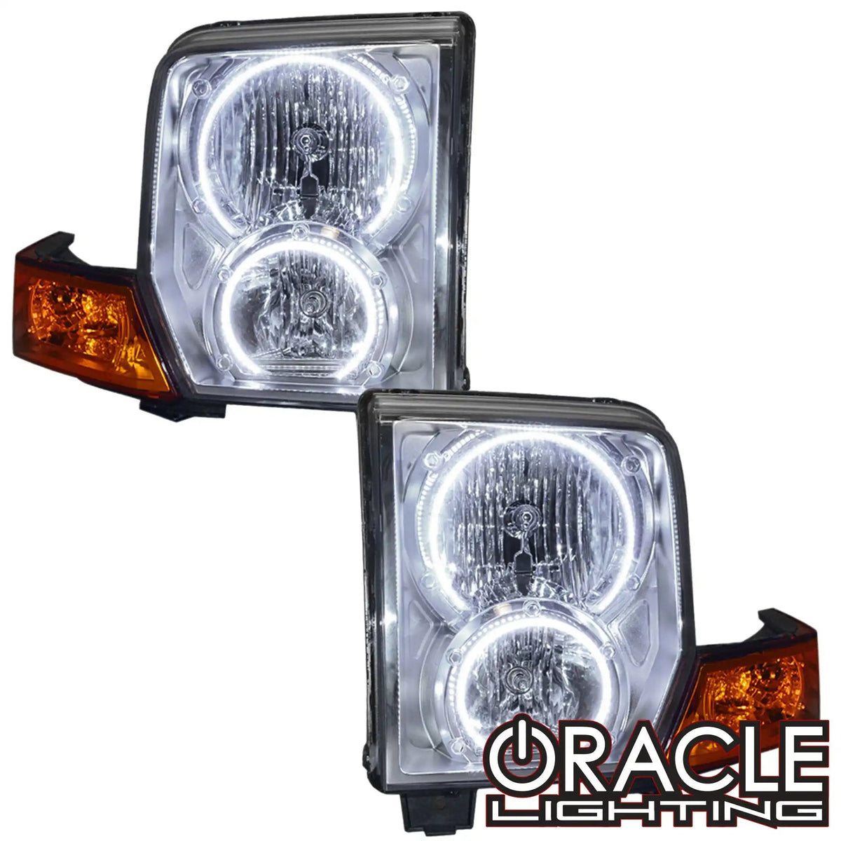Pair Of DTMOTO Chrome Headlights For 2006-2010 Jeep Commander – Halogen, Direct Replacement